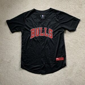 Chicago Bulls Large L #66 Men's‎ Baseball Basketball Jersey Button Down NBA Mesh